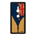 Coque en bois drapeau nouvelle zelande neo zelandais sony xperia xz2 silicone de