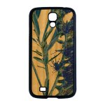 Coque en bois fleurs s4 silicone smartphone design plante exotique effet cadeau bleu etui nature telephone ...