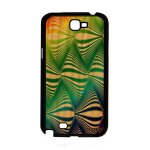 Coque en bois galaxy note 2 silicone illusion d'optique arc en ciel vague magique etui rigide telephone ...