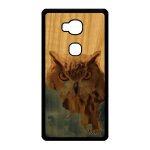 Coque en bois hibou pour honor 5x silicone smartphone tpu gris etui animal chouette design ciel de protection ...