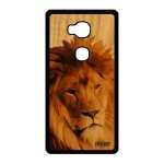 Coque en bois pour honor 5x silicone lion fauve peinture animaux housse animal nature felin rigide etui ...