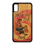 Coque bois humour j'peux pas j'suis mamie iphone x silicone je 64 go dessin drole mamy bande dessin�e ...
