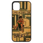 Coque bois iphone 11 silicone j'peux pas j'ai basket panier etui comique fr�ne portable cover tpu mobile ...