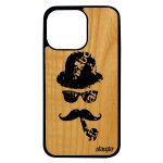 Coque bois iphone 13 pro silicone moustache personnalis� etui portable telephone homme peinture pas cher ...