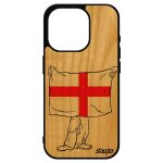 Coque en bois pour iphone 15 pro silicone drapeau angleterre anglais uk united kingdom rugby euro design ...