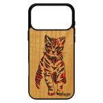 Coque bois pour iphone 17 pro max silicone chat tigr� chaton 2000 go azteque rouge color� portable dessin ...