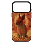 Coque bois pour iphone 17 pro max silicone lapin mandala dessin texture de paques 4g de protection animaux ...