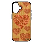 Coque en bois pour iphone 17 et silicone coeur amitie amour cadeau saint valentin mobile femme antichoc ...