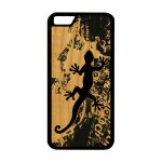 Coque en bois iphone 6 6s silicone salamandre portable lezard noir animaux iphone 6 iphone 6s