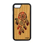 Coque en bois pour iphone 7 silicone attrape reve ethnic plume gris iphone 7