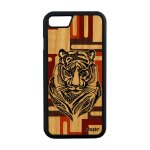 Coque en bois iphone 7 silicone tigre antichoc smartphone tasmanie azteque iphone 7