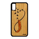 Coque bois iphone x silicone infini sans fin rigide nuage noir swag oiseau iphone x