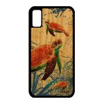 Coque bois iphone x silicone tortue animal bumper animaux fonds marins mer algue de protection design ...