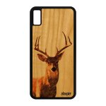 Coque bois iphone xs max silicone cerf foret gibier housse portable mobile biche jolie dessin animaux ...