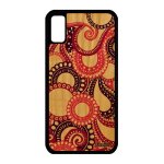 Coque en bois iphone xs silicone motif cachemire design rose solide indien iphone xs