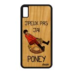 Coque bois j'peux pas j'ai poney pour iphone xs max silicone cheval 512 go