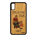 Coque bois j'peux pas j'suis papy iphone x silicone drole jpeux rigide violet texte case unique de protection ...