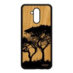 Coque en bois mate 20 lite silicone arbres zen housse smartphone motif peinture nature caoutchouc design ...