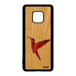 Coque en bois mate 20 pro silicone colibri mobile souple case dessin plumes telephone portable animaux ...