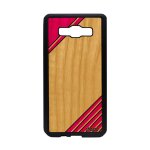 Coque en bois moderne a5 2015 silicone design de protection artisanat noir geometrie ligne gel smartphone ...