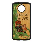 Coque bois pour motorola moto e4 plus silicone j'peux pas j'suis papy portable telephone tpu drole papi ...