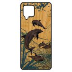 Coque bois naturel pour samsung galaxy a42 silicone dauphin bleu mobile telephone nature mer design case ...
