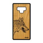 Coque bois naturel samsung note 9 silicone loup hiver solitaire azteque a samsung galaxy note 9