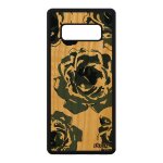 Coque bois note 8 silicone rose fleur eternelle mobile gris love samsung galaxy note 8
