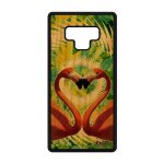 Coque en bois pour note 9 silicone flamand rose de protection smartphone love animal c�ur design nature ...
