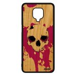Coque en bois de protection redmi note 9 pro silicone tete de mort squelette emo color� fantastique rose ...