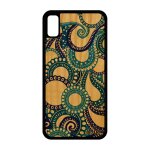 Coque en bois rigide iphone xr silicone motif cachemire fantaisie portable