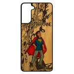 Coque en bois s21 + plus silicone super marraine dessin bebe etui comics heros smartphone humour texte ...