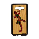 Coque en bois samsung a5 silicone salamandre orange hippie rasta animaux samsung galaxy a5