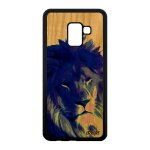 Coque en bois samsung galaxy a8 2018 silicone lion design animaux lionne roi rigide animal fauve savane ...