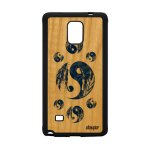Coque en bois pour samsung galaxy note 4 silicone yin et yang bumper japon etui
