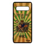Coque bois samsung s10 silicone j'peux pas y'a hand dessin jpeux comique texte solide case etui handball ...