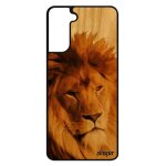 Coque bois samsung s21 + plus silicone lion lionne housse design fauve peinture bumper felin noir beige ...