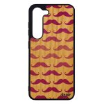 Coque bois pour samsung s23 silicone moustache housse couleur chapeau melon fille peinture pipe original ...