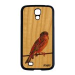 Coque en bois pour samsung s4 silicone oiseau nature original moineau unique petit etui caoutchouc telephone ...