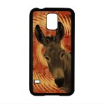 Coque bois samsung s5 silicone ane animal bourrique design etui mulet mandala tetu orange motif noir ...