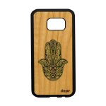 Coque en bois pour samsung s7 silicone main de fatma de protection vert a samsung galaxy s7