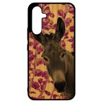 Coque bois silicone a34 ane case original anesse mule etui rose plante animal nature bourrique personnalis� ...