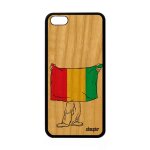 Coque bois silicone apple iphone 5c drapeau guinee guineen housse jo tpu foot can pas cher jeux olympiques ...