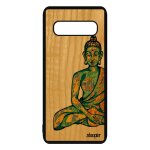Coque bois silicone bouddha pour s10 plus portable tibet mobile a samsung galaxy s10 plus