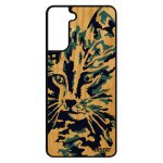 Coque en bois silicone chat pour galaxy s21 petit art image souple de protection chaton cadeau noel bleu ...