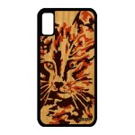 Coque bois silicone chat iphone xs dessin marron de protection mignon iphone xs