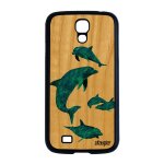 Coque bois silicone dauphin s4 mobile animal de protection animaux marin nature marsouin motif ocean ...