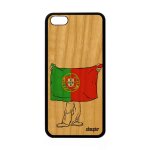 Coque bois silicone drapeau portugal portugais antichoc iphone 5c coupe d'europe foot bumper tpu jeux ...