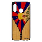 Coque bois silicone pour galaxy a20e drapeau tibet tibetain housse bouddhisme telephone zen asie bouddha ...