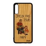 Coque bois silicone pour galaxy a70 j'peux pas j'suis papy enfant etui case violet texte drole humour ...